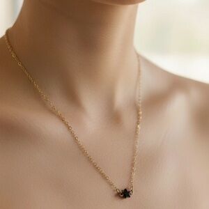 B1G1 Free Elegant Gold Necklace with Black Pendant